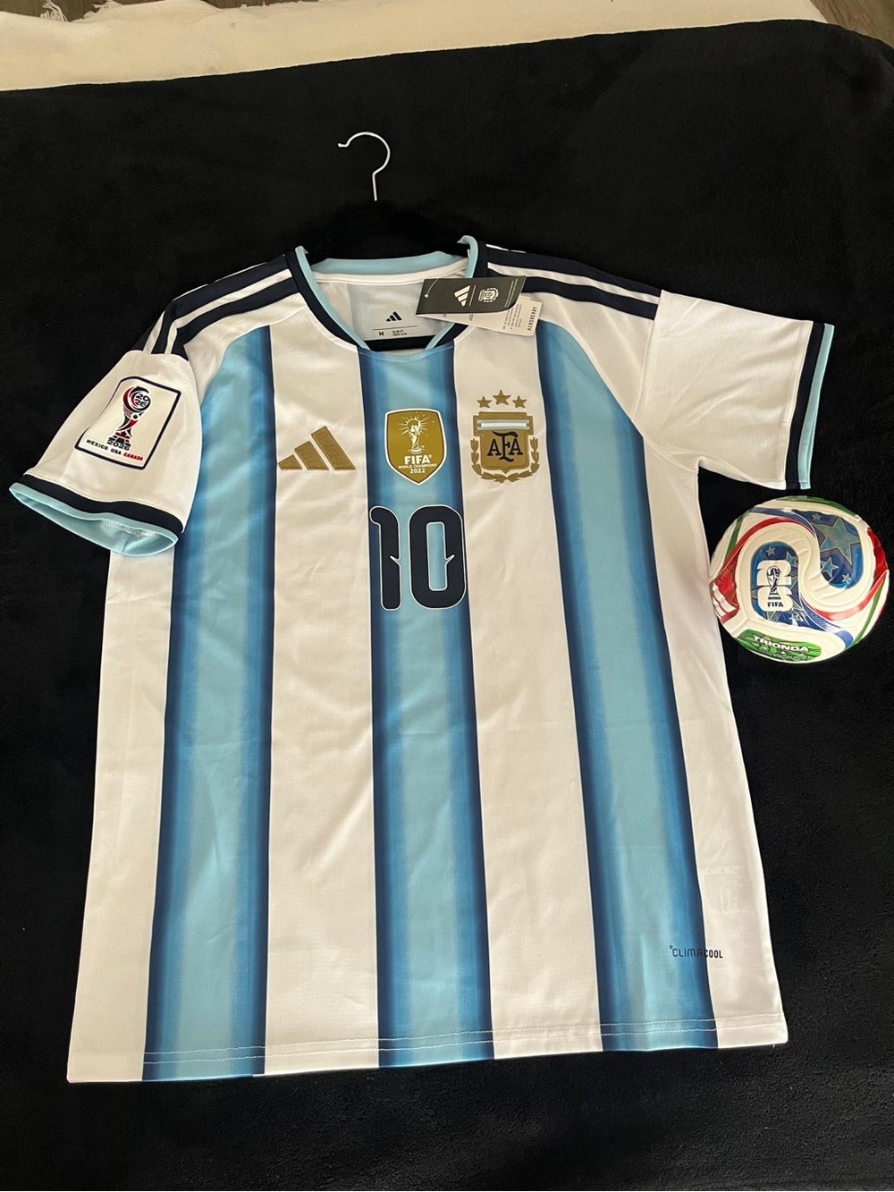 Adidas Home Argentina Messi World Cup Soccer Jersey